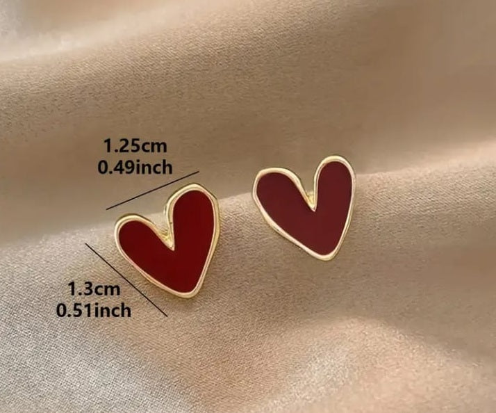 Heart Shaped Ear Studs