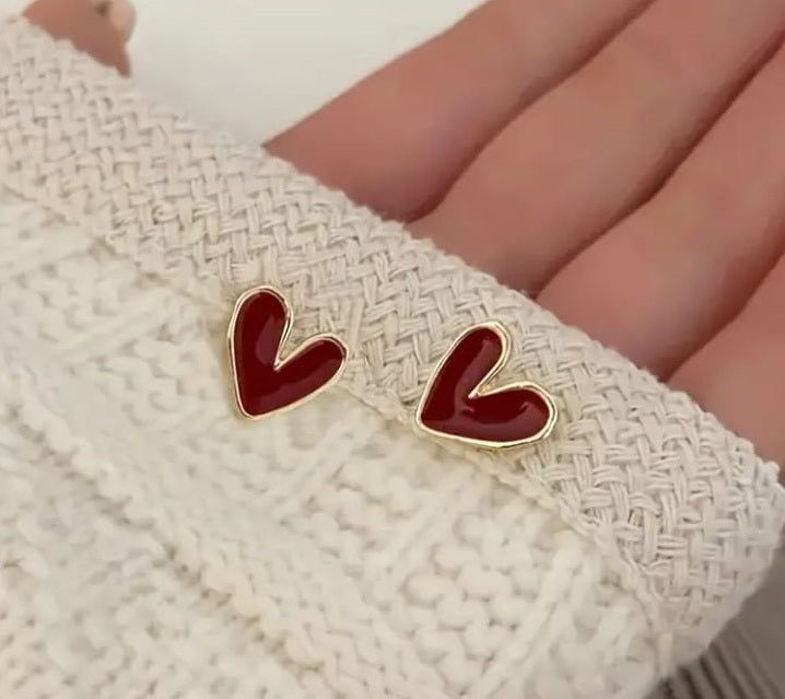 Heart Shaped Ear Studs