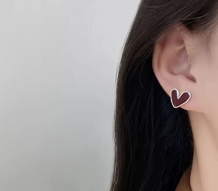 Heart Shaped Ear Studs