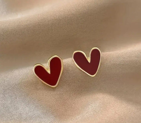 Heart Shaped Ear Studs